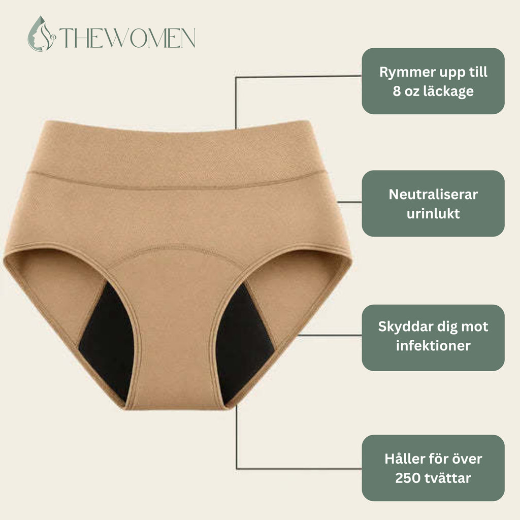 Läcksäkra trosor med hög midja 4-pack