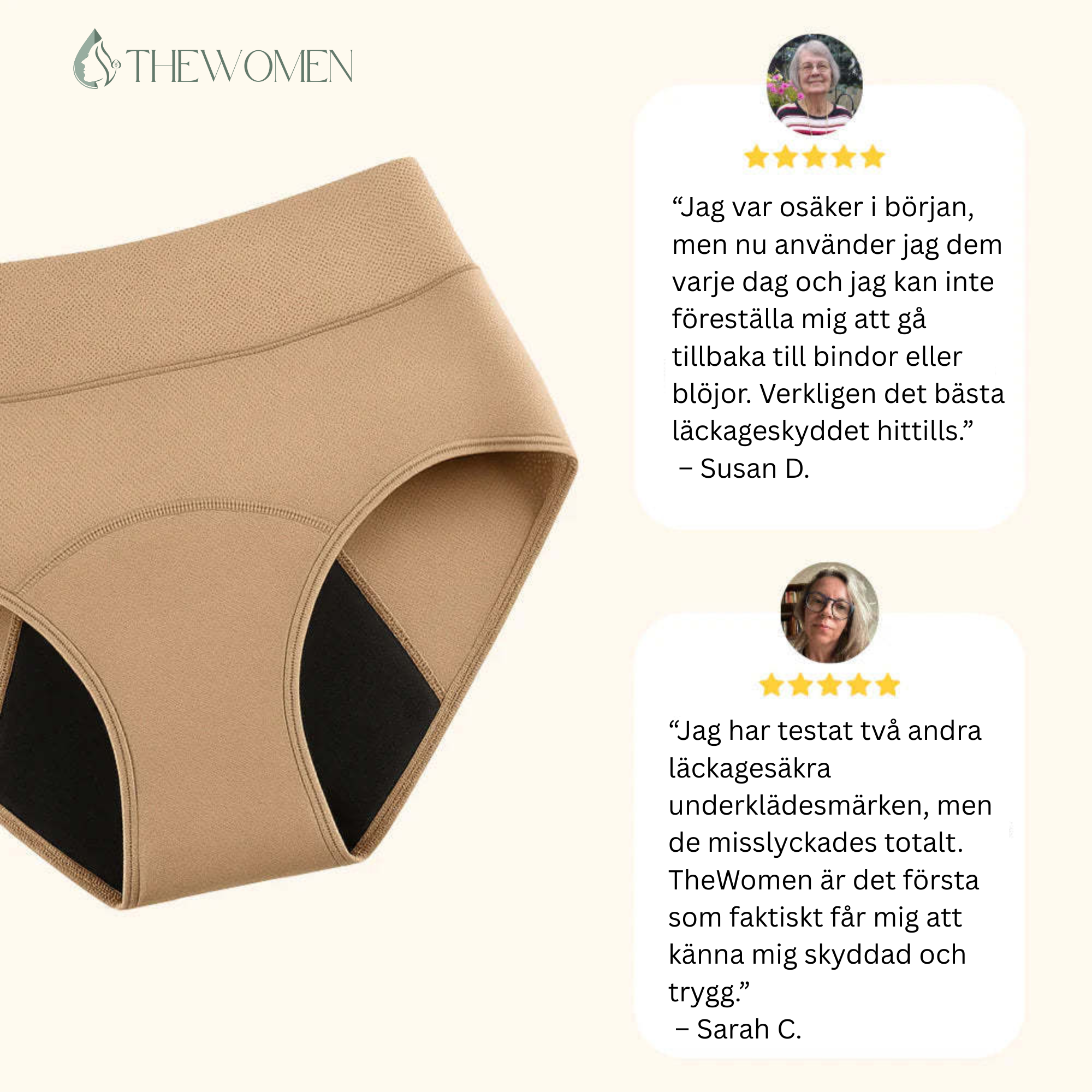 Läcksäkra trosor med hög midja 4-pack