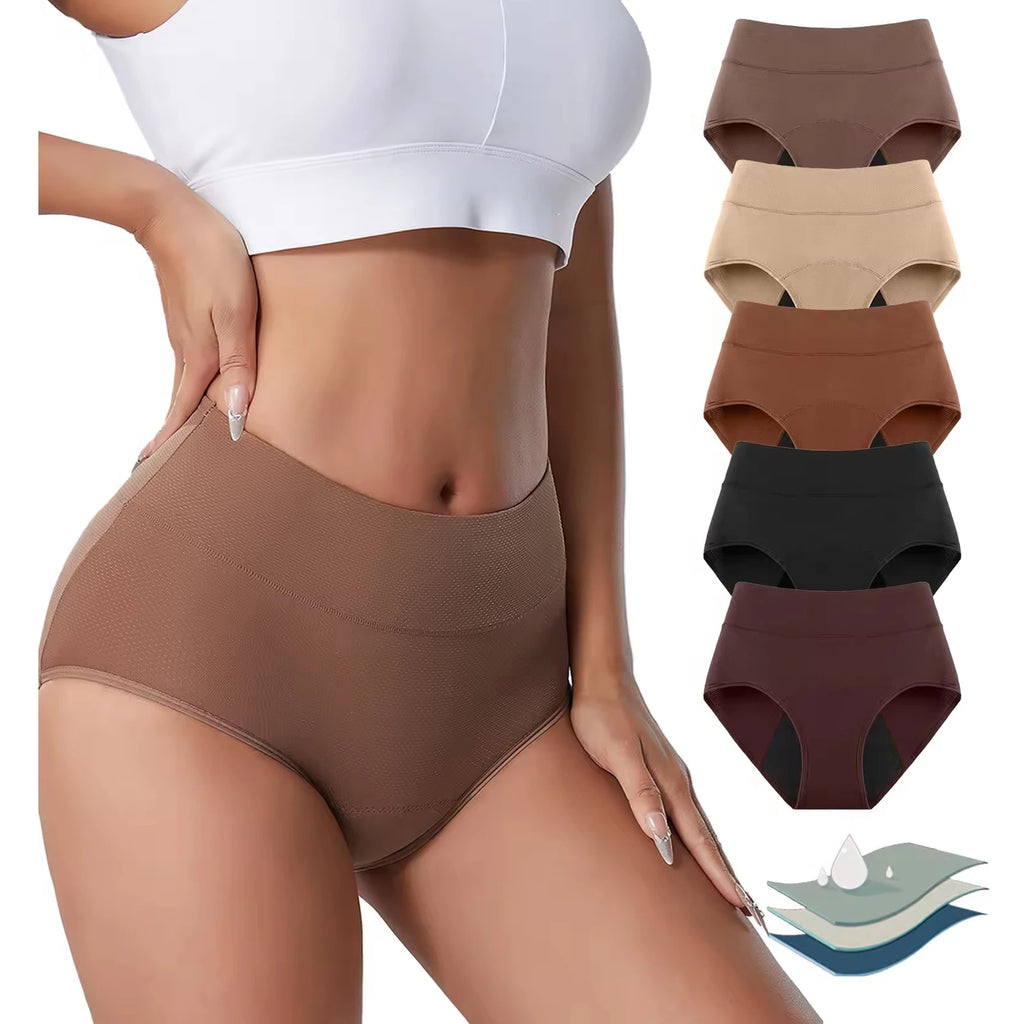 Läcksäkra trosor med hög midja 4-pack